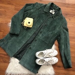 green hipster genuine Leather jacket!